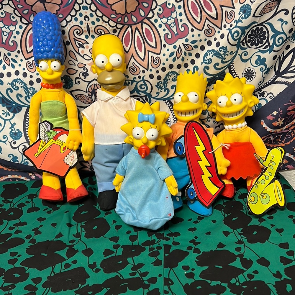 Vintage 1990 The Simpsons Burger King Plush Dolls